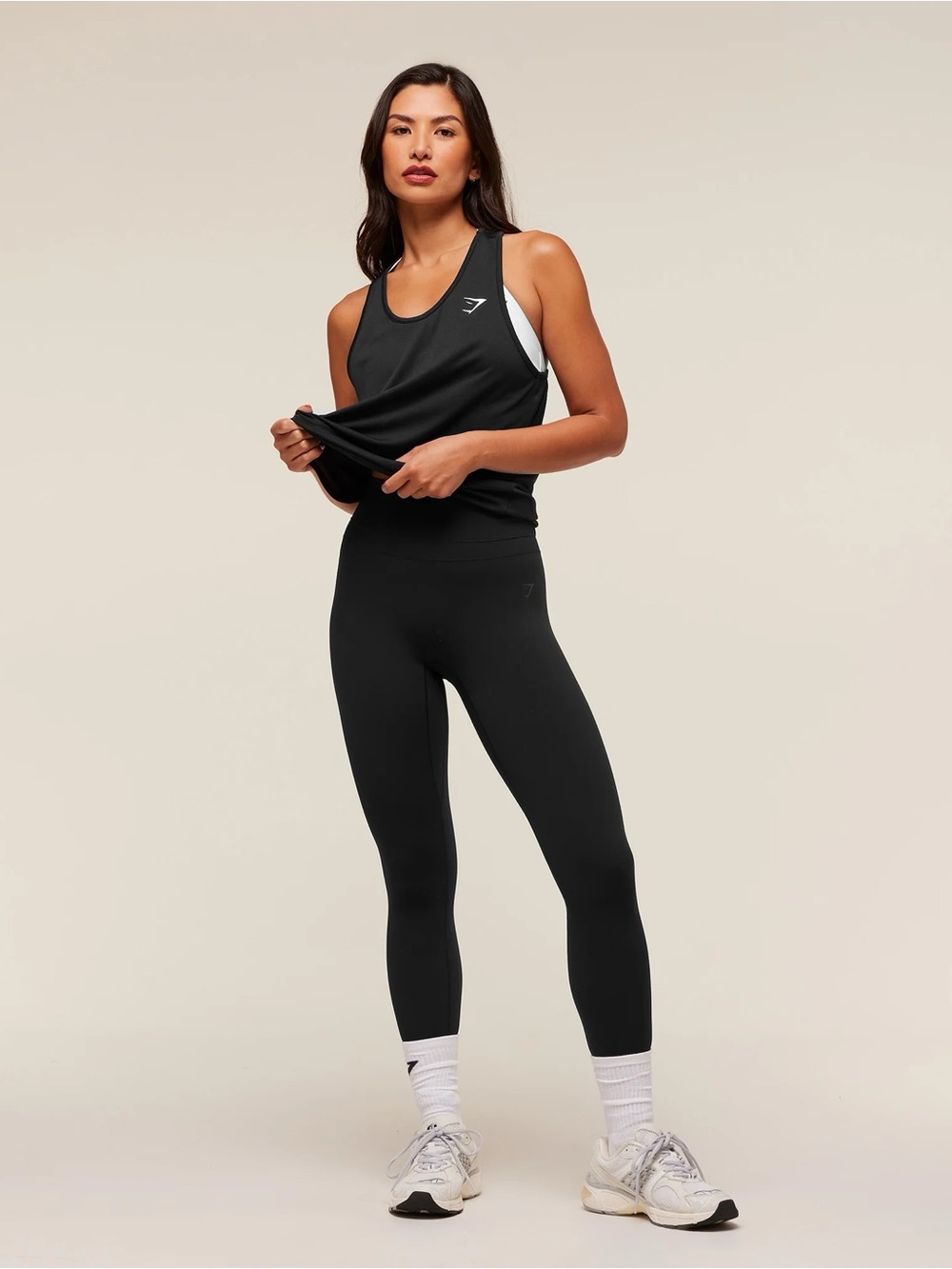 Gymshark Racerback Mesh Running Workout Tank Top Black Women Size M